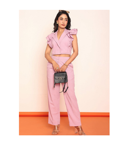 Blazer Corto con Volantes para Mujer, Corte Entallado, Estilo Oficina, Chaqueta Elegante Casual de Negocios, Suministro al por Mayor - Product Image 5