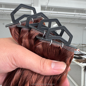 Extensions de cheveux Yuanzhen Luxury New Russian Genius Weft, cheveux humains bruts non traités, cuticules alignées, trame fine invisible. - Product Image 5