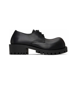 Zapatos Derby de 40mm de piel de becerro para hombre con punta exagerada, zapatos de vestir gruesos de cuero de becerro, zapatos Derby negros para hombre - Product Image 4