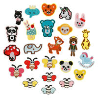 Patchs brodés à la main en twill avec des animaux mignons, à coller au fer, cerf, cheval, abeille