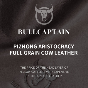 BULLCAPTAIN Men Retro Genuine Leather <b>Long</b> <b>Wallet</b> with RFID Blocking Large Capacity Zipper Closure for Unisex Casual Use - Product Image 6