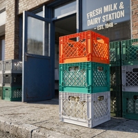 Caisse de rangement pliable en plastique HAOSEN, durable et écologique, légère, empilable et emboîtable pour le stockage alimentaire et l'emballage des légumes