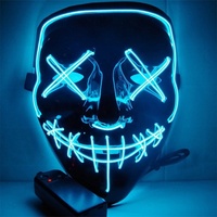 Masques LED lumineux EL pour Halloween - Masques de fête d'horreur multicolores unisexes pour la Vendetta, Anonymous, Bloody Grimace