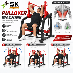 Máquina de <span class=keywords><strong>Pullover</strong></span> Sentado con Carga de Placas SK MAX5 con Almohadillas de Soporte para Codos para Entrenamiento de Fuerza de Espalda <span class=keywords><strong>en</strong></span> Gimnasios Comerciales y Estudios - Product Image 2