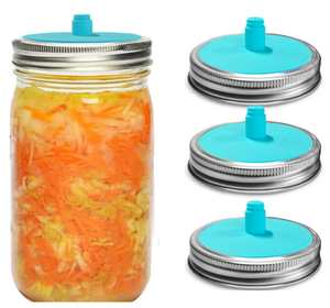 Kit de Fermentación con Tarro Mason de <span class=keywords><strong>Boca</strong></span> Ancha de 32oz y Tapa de Silicona con Válvula de Fermentación, Apto para Lavavajillas, para Encurtidos y Pepinillos - Product Image 6