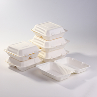 2022 Biologisch Afbreekbaar Suikerriet Bagasse Fast Food Verpakking Container Milieuvriendelijk Suikerriet Doos