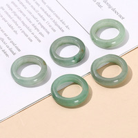 Vente en gros de bagues minimalistes en turquoise bleue, imitation jade, pour femmes et hommes, bijoux