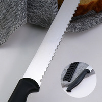 10 pouces en acier inoxydable dents grossières couteau à pain baguette pain gâteau trancheuse PP poignée couteau à pain dentelé
