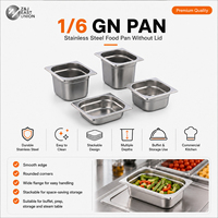 Bac Gastronorme 1/6 GN en Acier Inoxydable pour Restauration Commerciale, Conteneur Alimentaire pour Bain-Marie, Hôtels et Restaurants