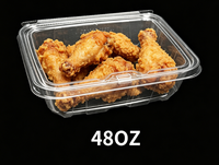 Boîte alimentaire jetable transparente en PP à clapet, étanche, avec charnière, compatible micro-ondes, pour la restauration