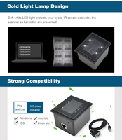 RD4500R QR-Code-Barcode-Scanner modul USB RS232 1D 2D-Scanner mit fester Montage auf Lager