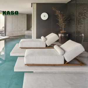 Muebles de Lujo para Piscina de Hotel, <span class=keywords><strong>Tumbona</strong></span> de Exterior Impermeable, Cama Solar para Patio, <span class=keywords><strong>Tumbona</strong></span> de Jardín, Silla de Madera de Teca para Piscina, <span class=keywords><strong>Tumbona</strong></span> para Tomar el Sol - Product Image 2
