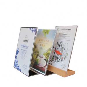 Exhibidor de Acrílico Personalizado en Forma de T, de una Sola Cara, Tamaños A4, A5 y A6, para Mesa, Vertical, para las Industrias del Caramelo y del Cemento - Product Image 1