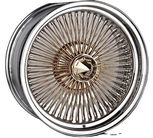 13- <span class=keywords><strong>22</strong></span> inch STD vàng trung tâm 100 nói Dây bánh xe Chrome rim với Knock-off Spinner và Bộ chuyển đổi - Product Image 2