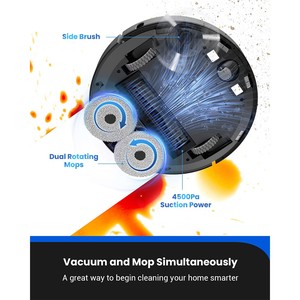 2024 Newest Household Smart Vacuum Cleaner Proscenic Robot Vacuum Cleaner With Dual <b>Rotation</b> <b>Mops</b> - Product Image 5