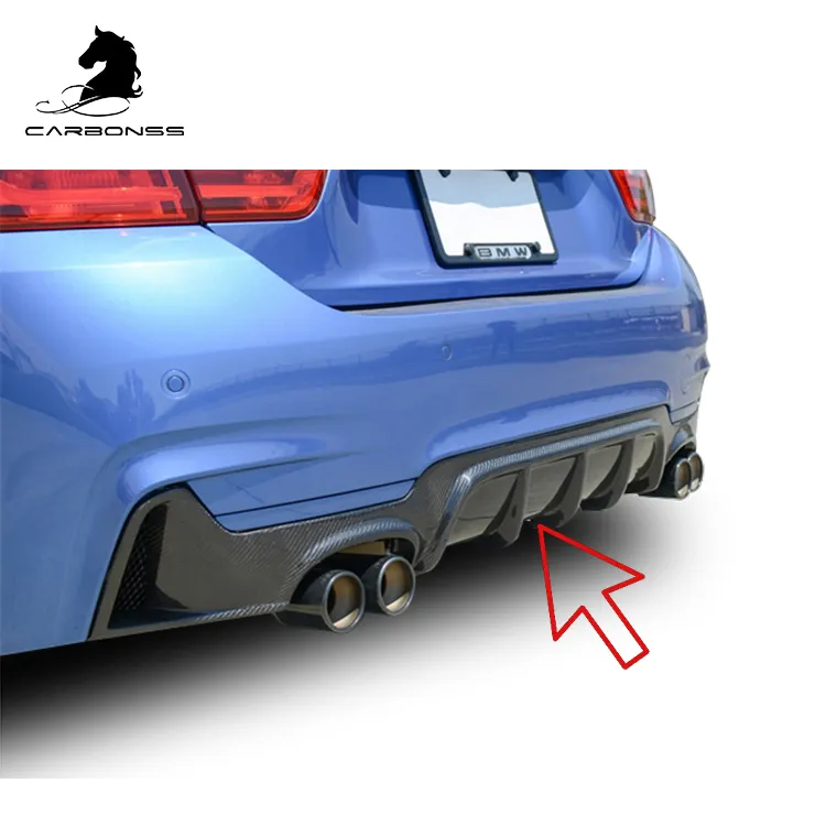 Car Auto Parts Rear Bumper Diffuser Fiber 4 Tips For BMW F32 F33 F36 2014+