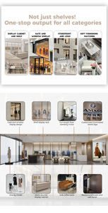 Nuovo Espositore Minimalista Dy Designing con Illuminazione LED Arancione e Bianca, Stand per Abbigliamento Femminile - Product Image 3