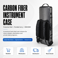 Étui rigide rectangulaire en fibre de carbone pour instrument, anti-chute, avec sangles de sac à dos pour instrument de musique
