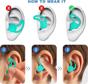 Lot de 3 bouchons d'oreilles en <span class=keywords><strong>silicone</strong></span> réutilisables anti-bruit à 3 couches, imperméables, pour la natation, le sommeil, la plongée, le surf, protection des oreilles - Product Image 3