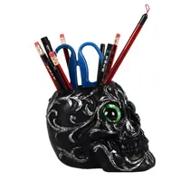 Dropshipping Skull Desk Supplies matita penna Organizer Caddy Holder Brush Holder Desk Office Organizer penna tazze testa