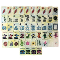 Nouveauté 2026 Tuiles de Mahjong sur mesure Grateful Dead Sunshine Daydream Tie Dye Pearl, design Dancing Bears monocouche, en acrylique pour le plaisir