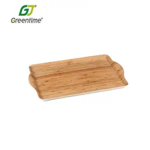 Hoogwaardige Wegwerp Bamboevezel Voedsel Lade Met Gegarandeerd Kwaliteit Natuurlijke Bamboe Oppervlak