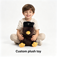 Vente en gros d'oiseaux aigles en peluche personnalisés, style parachutiste militaire, avec badge brodé, jouets en peluche et animaux en peluche de dessin animé