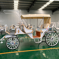 Carruaje de Lujo Europeo para Bodas, Carruaje Real para Exteriores con 6 Asientos, Carruaje Eléctrico Estilo Cenicienta para Paseos Turísticos