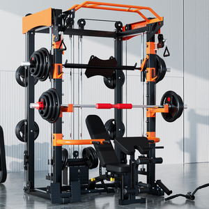 Máquina <span class=keywords><strong>Smith</strong></span> Comercial WENDY para Gimnasio, Construcción de Acero Resistente con Bloqueo de Seguridad y Barra Ajustable - Product Image 1