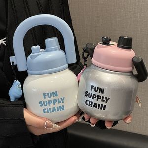 Fun Supply Chain Stainless Steel Water <b>Bottle</b> 316L Insulated Large Capacity With Handle And Straw For Kids Students - Product Image 1