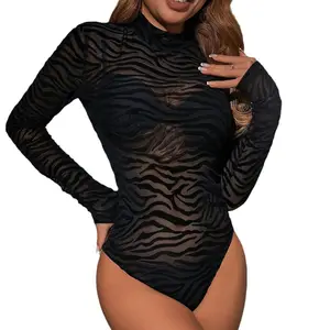 New Collection Sexy Turtleneck Long Sleeve Tight-Fitting Tank Tops Bodysuits For Women Bodycon Jumpsuit