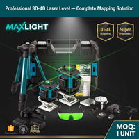 Nivel Láser de 16 Líneas con Haz Verde 4D |   Láser de Líneas Cruzadas Autonivelante de 360° |   Herramienta Profesional de Topografía para la Construcción con Trípode