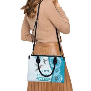 Borse a Mano in Pelle PU per Donne 'He Will Be Our Peace', Nuove Borse Tote Personalizzabili, Borse a Spalla per Feste Femminili, Vendita all'Ingrosso - Product Image 5