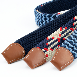 Cintura Elastica Intrecciata Unisex di Alta Qualità, Resistente, con Fibbia Argentata e Passante in Pelle per Uso Casual - Product Image 5
