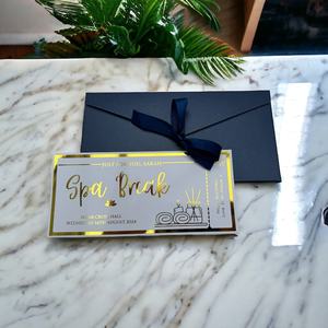 Cadeau de détente spa personnalisé avec billet doré, billet souvenir de luxe pour la Fête des Mères, cadeau surprise, bon de concert - Product Image 6