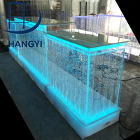 Hangyi. Fontaine à bulles d'eau mobile moderne à changement de couleur, comptoir de bar LED, mobilier de boîte de nuit