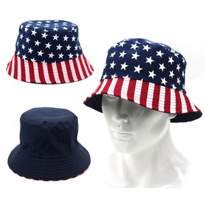 Sombrero de Pescador de Algodón de Doble Cara Reversible con Diseño de Hoja de Dibujos Animados y Logotipo Personalizado de la Bandera Americana, Unisex, para Hombre y Mujer, con Ala Ancha - Product Image 1