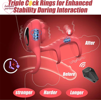 Rosen-Penisring Vibrator Penishülle Saugstimulator Fernbedienung G-Punkt Erektionsring Klitoris-Sexspielzeug für Erwachsene