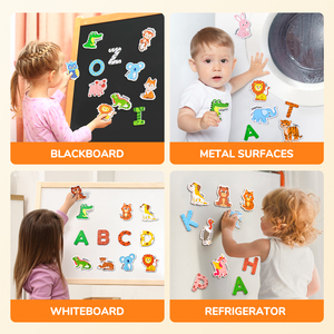 Magneti <span class=keywords><strong>in</strong></span> Legno per Frigorifero Joycat per Bambini, 52 Pezzi di Lettere Maiuscole Magnetiche, <span class=keywords><strong>Alfabeto</strong></span> ABC per l'Apprendimento - Product Image 5