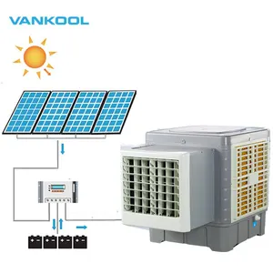 DC 12V 24V solar water air cooler dc portable rechargeable solar air conditioner with battery