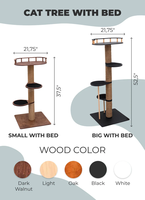 Meuble d'arbre d'escalade pour chat en bois massif multicouche moderne avec planche à gratter élégante cadre d'escalade pour chat griffoir pour chat