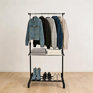 Séchoir à <span class=keywords><strong>linge</strong></span> pliable en métal à 3 niveaux personnalisable <span class=keywords><strong>avec</strong></span> rangement multifonctionnel pour salle de bain et utilisation <span class=keywords><strong>avec</strong></span> sac - Product Image 5