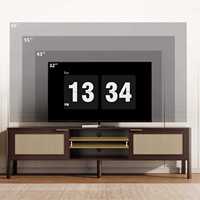 Meuble TV pour téléviseurs de 80 pouces, console multimédia avec étagère réglable et 2 armoires de rangement