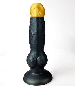 Alien şekilli çekici metalik renk ile 100% silikon yapay penis yetişkin oyuncaklar kalın vantuz ile gerçekçi horoz seks oyuncakları - Product Image 2