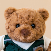 Boneka Beruang Teddy Cokelat dengan Pakaian Fashion, Berbagai Gaya Hoodie, Rompi, Jaket Baseball, Boneka Isi Dakron, Hadiah untuk Anak dari Mesin Cakar