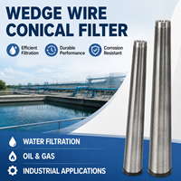 Tube filtrant industriel résistant à la corrosion, sur mesure, OEM, en acier inoxydable, avec fil conique et maille à trous carrés