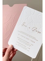 Enveloppe en papier miniature rose avec logo personnalisé en relief, invitation professionnelle, vélin assorti pour l'emballage de cartes, pour un usage cadeau, modèle Yilida