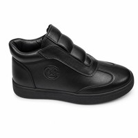 Bottes en cuir véritable pour garçons, taille 29-40, à enfiler, pour l'école, la marche quotidienne, automne-hiver, chaussures noires à la cheville