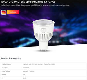 Miboxer FUT106ZR 6W GU10 <span class=keywords><strong>RGB</strong></span> CCT faro LED ZigBee 3.0 - Product Image 4