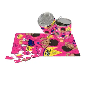 Zip Can Package Blank Sublimation Bild Puzzles 100 African Print able Jigsaw Puzzle Paper